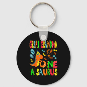 Great Grandma Of The One-a-saurus 1st Birthday Boy Key Ring