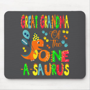 Great Grandma Of The One-a-saurus 1st Birthday Boy Mouse Pad