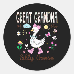 Great Grandma of The Silly Goose 1st Birthday Girl Classic Round Sticker