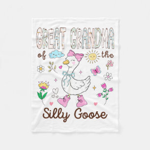 Great Grandma of The Silly Goose 1st Birthday Girl Fleece Blanket