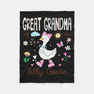 Great Grandma of The Silly Goose 1st Birthday Girl Fleece Blanket
