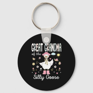 Great grandma of the silly goose 1st birthday girl key ring