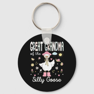 Great grandma of the silly goose 1st birthday girl key ring