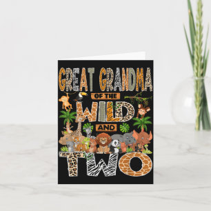 Great Grandma of The Wild Two 2nd Birthday Boy Card