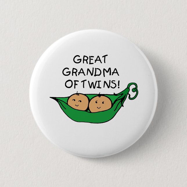 Great Grandma of Twins Pod 6 Cm Round Badge (Front)