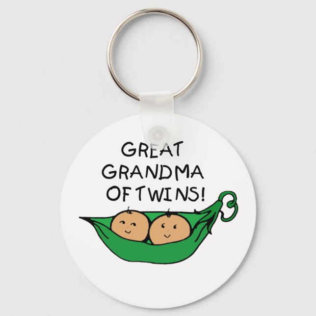 Great Grandma of Twins Pod Key Ring (Front)