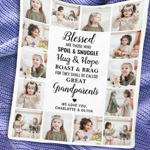 Great Grandma Personalised Poem Photo Collage Fleece Blanket
