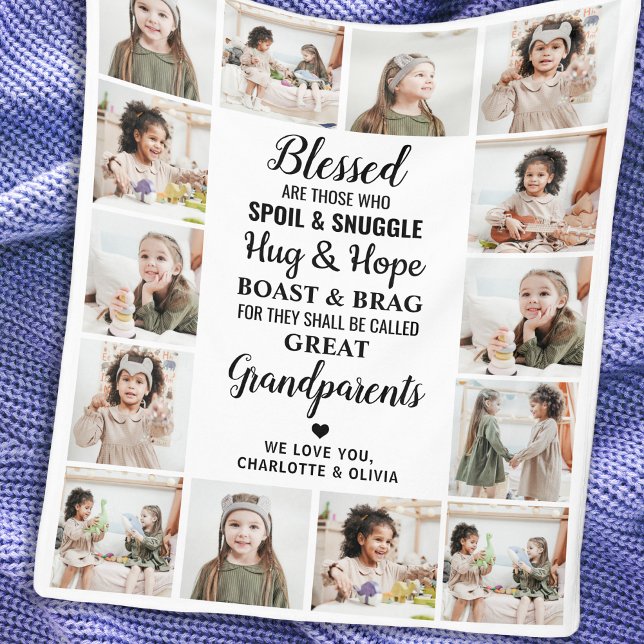 Great Grandma Personalised Poem Photo Collage Fleece Blanket (Creator Uploaded)