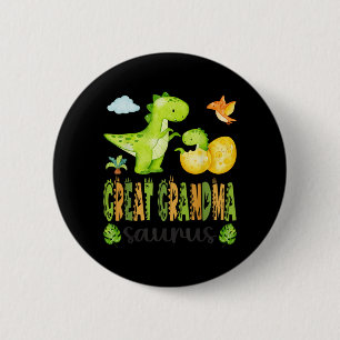 Great Grandma Saurus T-Rex Dinosaur Matching 6 Cm Round Badge