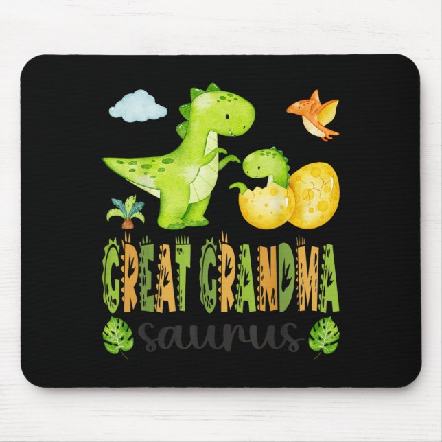Great Grandma Saurus T-Rex Dinosaur Matching Mouse Pad (Front)
