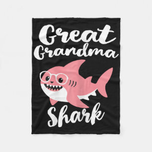 Great Grandma Shark Funny Mother's Day Fleece Blanket