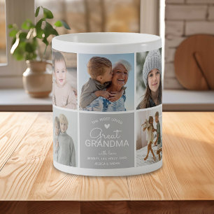 GREAT GRANDMA 'the most loved' Photo Collage Coffee Mug