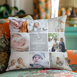 GREAT GRANDMA 'the most loved' Photo Collage Cushion