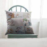 GREAT GRANDMA 'the most loved' Photo Collage Throw Cushion<br><div class="desc">Trendy modern photo collage pillow for Great Grandma. Create your own personal gift with a 8 (eight) photo collage consisting of a square picture layout template, the text 'the most loved great grandma' and name/s. All text and colours can be changed to your own personal taste by using the customise...</div>