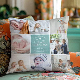 GREAT GRANDMA 'the most loved' Photo Collage Throw Cushion