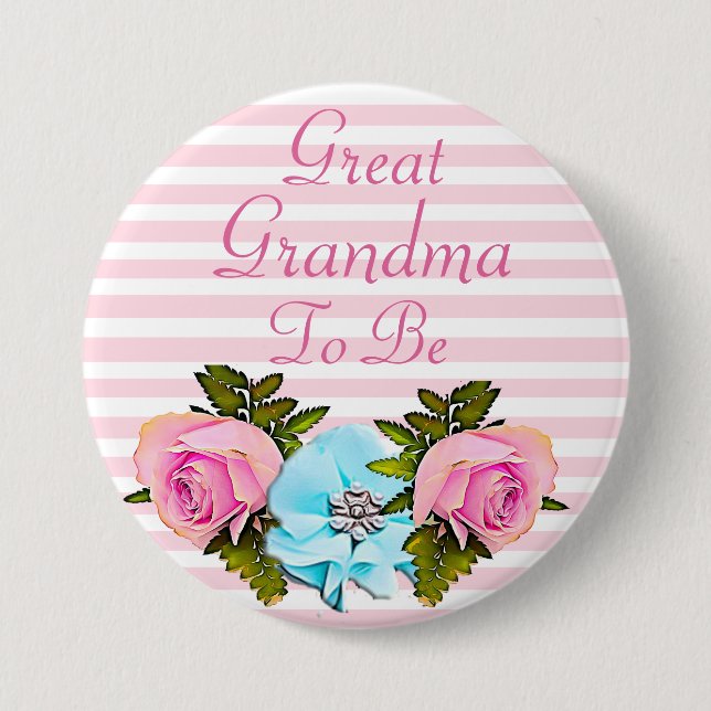 Great Grandma to be Baby Shower button (Front)