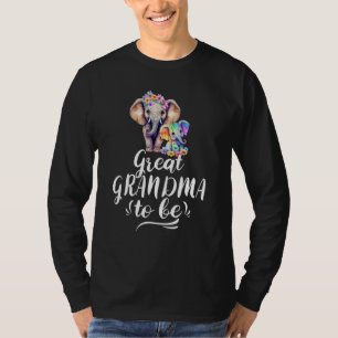 Great Grandma To Be Elephant Baby Shower Colorful T-Shirt