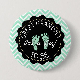 Great Grandma  to be  Green Baby Shower button