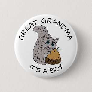 Great Grandma to be Racoon Baby Shower  6 Cm Round Badge
