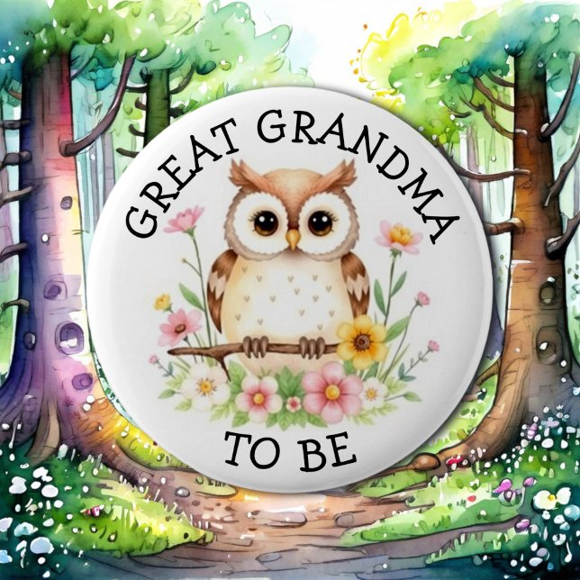 Great Grandma to be | Woodland Themed Baby Shower  6 Cm Round Badge (Creator Uploaded)