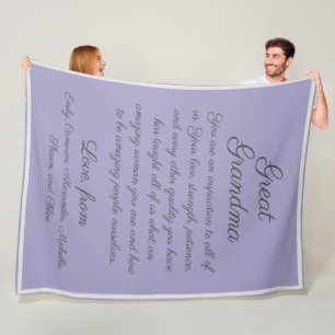 Great Grandma Tribute Message From Kids Fleece Blanket