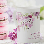 Great Grandma Watercolor Pink Flowers Bone China Mug<br><div class="desc">A fine bone china mug with a delicate floral design for the your Great Grandma. The design features a pretty watercolor floral arrangement of pink and purple flowers in a deep border around the top of the mug. The wording is fully editable and currently reads "Great Grandma love you [kids...</div>