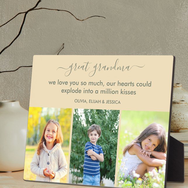 Great Grandma We love you Poem Custom 3 Photo Plaque (Creator Uploaded)