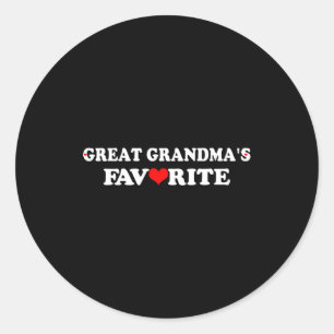 Great Grandmas Favorite With Red Heart Classic Round Sticker