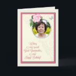 Great Grandmother add a photo,birthday with a rose Card<br><div class="desc">A beautiful birthday day card that you can make extra special by adding a picture. A pink rose and jewelled frame for you to personalise a card for a sister. A lovely verse inside completes this birthday card for a great grandmother.</div>