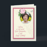 Great Grandmother add a photo,birthday with a rose Card<br><div class="desc">A beautiful birthday day card that you can make extra special by adding a picture. A pink rose and jewelled frame for you to personalise a card for a sister. A lovely verse inside completes this birthday card for a great grandmother.</div>