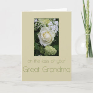 Great grandmother loss Rose sympathy Card