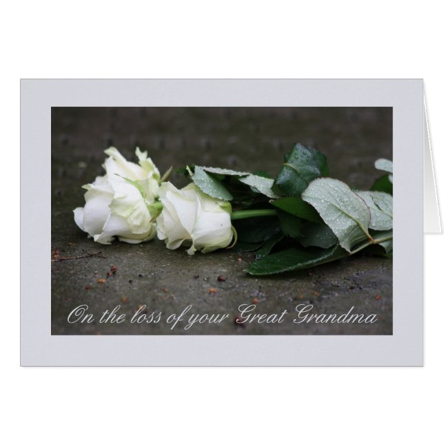 Great grandmother loss Rose sympathy Card (Front Horizontal)