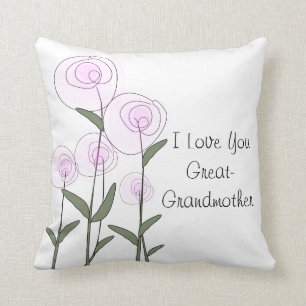 Great-Grandmother PInk Roses Art Pillow