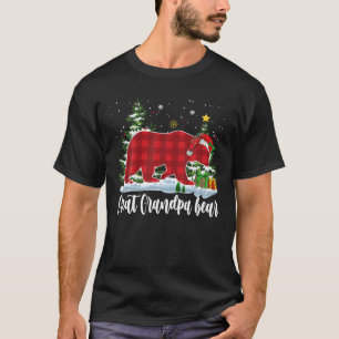 GREAT GRANDPA BEAR Men Red Plaid Christmas Pajama  T-Shirt