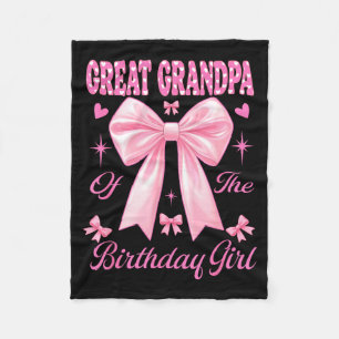 Great grandpa birthday girl matching coquette pink fleece blanket