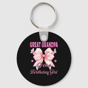 Great grandpa birthday girl matching coquette pink key ring