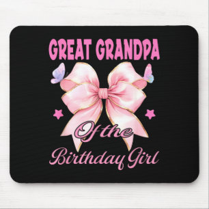 Great grandpa birthday girl matching coquette pink mouse pad