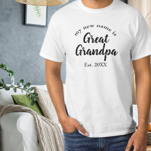 Great Grandpa Est Year Black Grandbaby Reveal T-Shirt