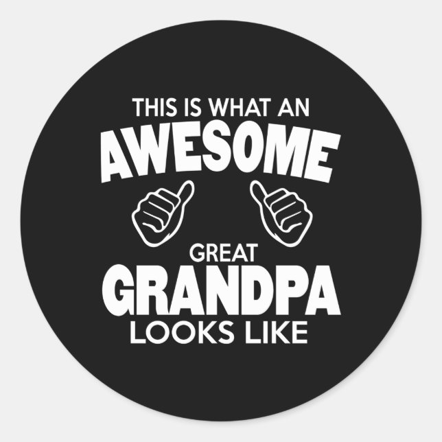 Great Grandpa For A Great-Grandpa Classic Round Sticker (Front)