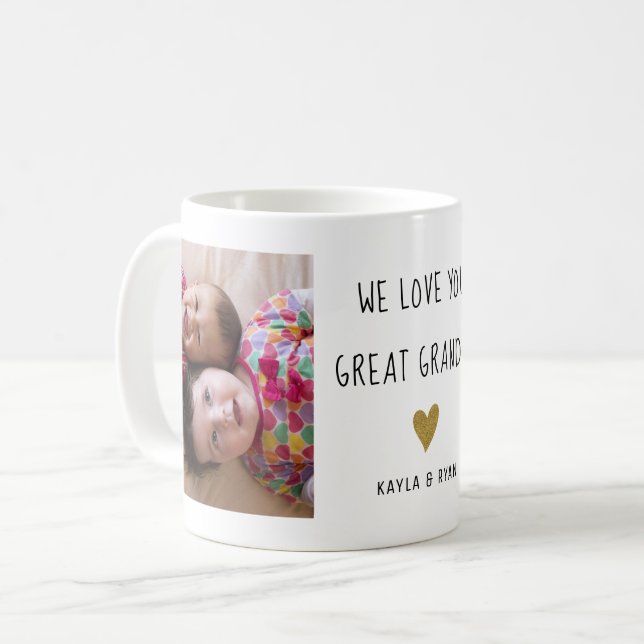 Great Grandpa Grandkids 2 Photo Collage  Coffee Mug (Front Left)