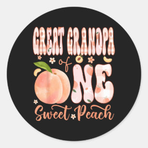Great Grandpa of One Sweet Peach 1st Birthday Girl Classic Round Sticker