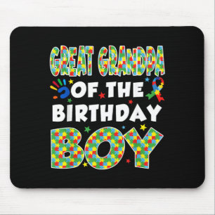 Great Grandpa of The Bday Boy Autism Awareness Mouse Pad