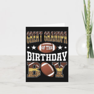 Great Grandpa Of The Birthday Boy Game Day Leopard Card