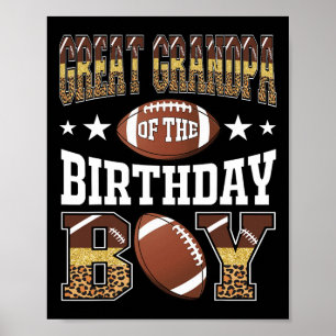Great Grandpa Of The Birthday Boy Game Day Leopard Poster