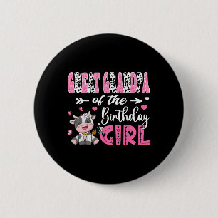 Great Grandpa Of The Birthday Girl Cute Cow 1st Bi 6 Cm Round Badge
