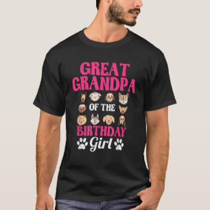 Great Grandpa Of The Birthday Girl Dog Paw Bday Pa T-Shirt