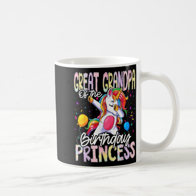 Great Grandpa Of The Birthday Princess Dabbing Uni Coffee Mug (Right)