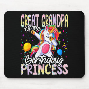 Great Grandpa Of The Birthday Princess Dabbing Uni Mouse Pad