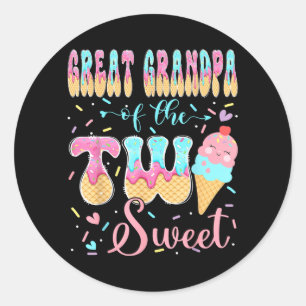 Great Grandpa of The Two Sweet Ice Birthday Girl Classic Round Sticker