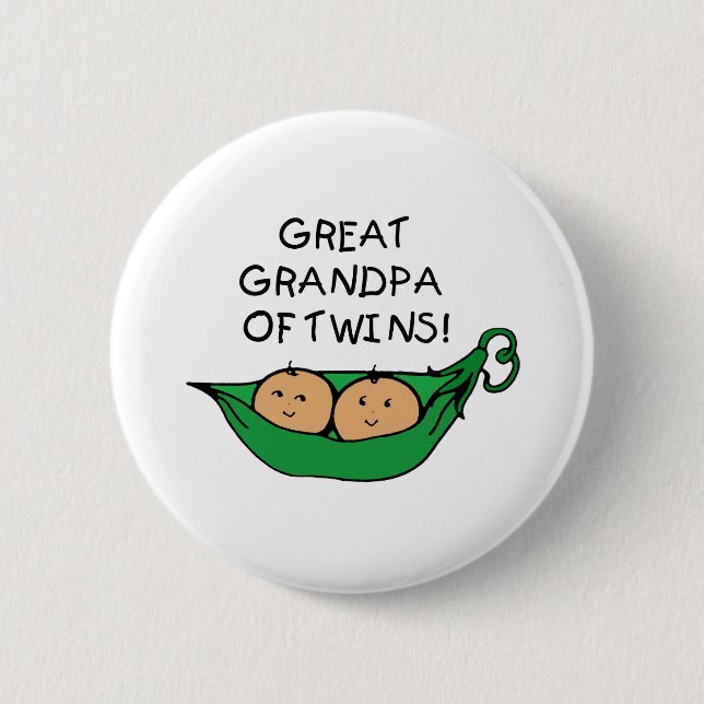 Great Grandpa of Twins Pod 6 Cm Round Badge (Front)